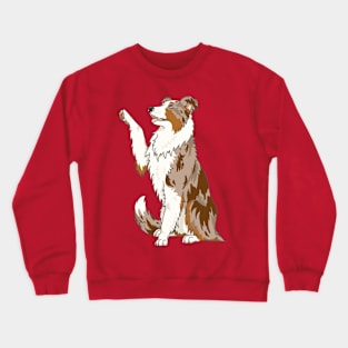 Red tri color merle border collie Crewneck Sweatshirt